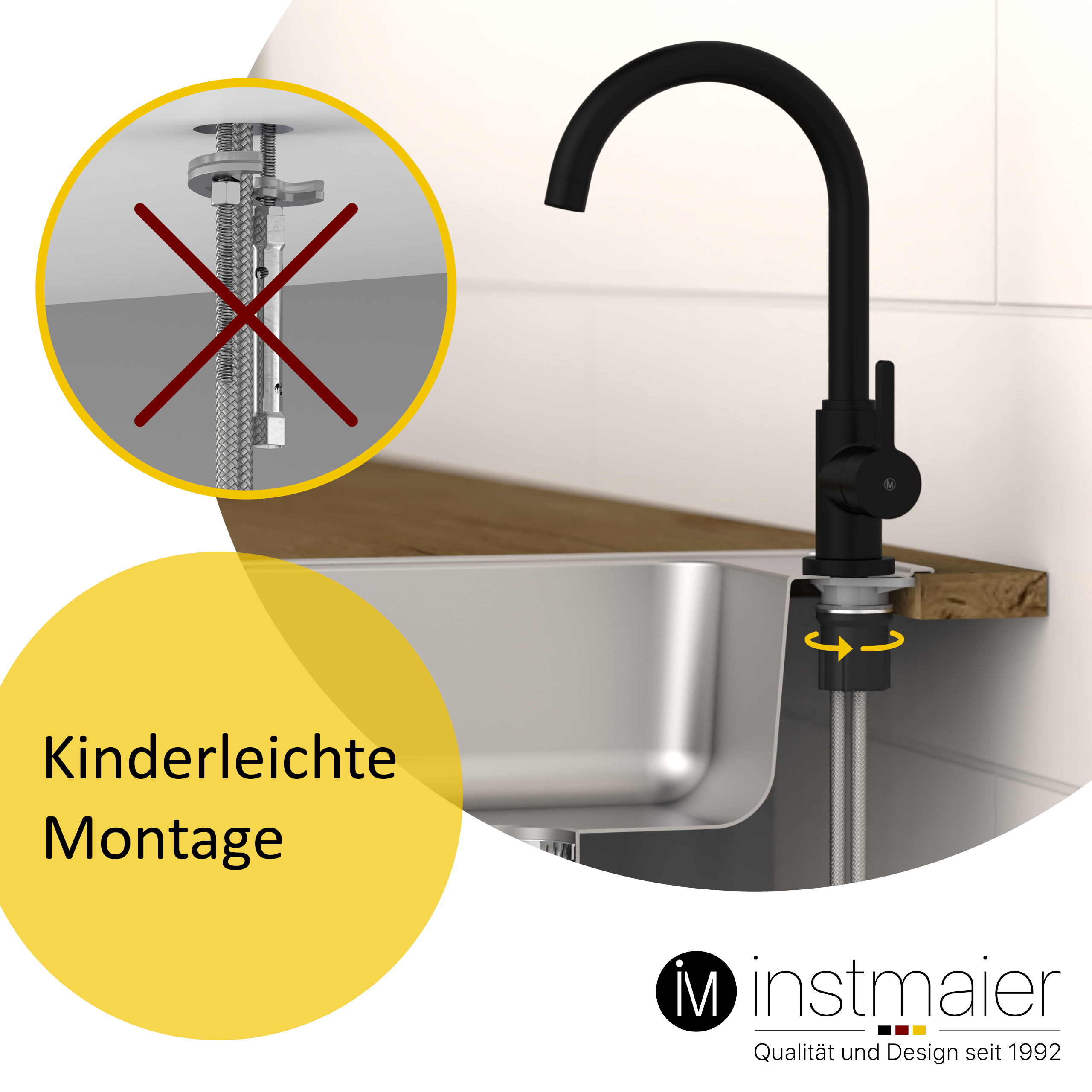 Küchenarmatur Hochdruck und Niederdruck Wasserhahn Küche Spültischarmatur