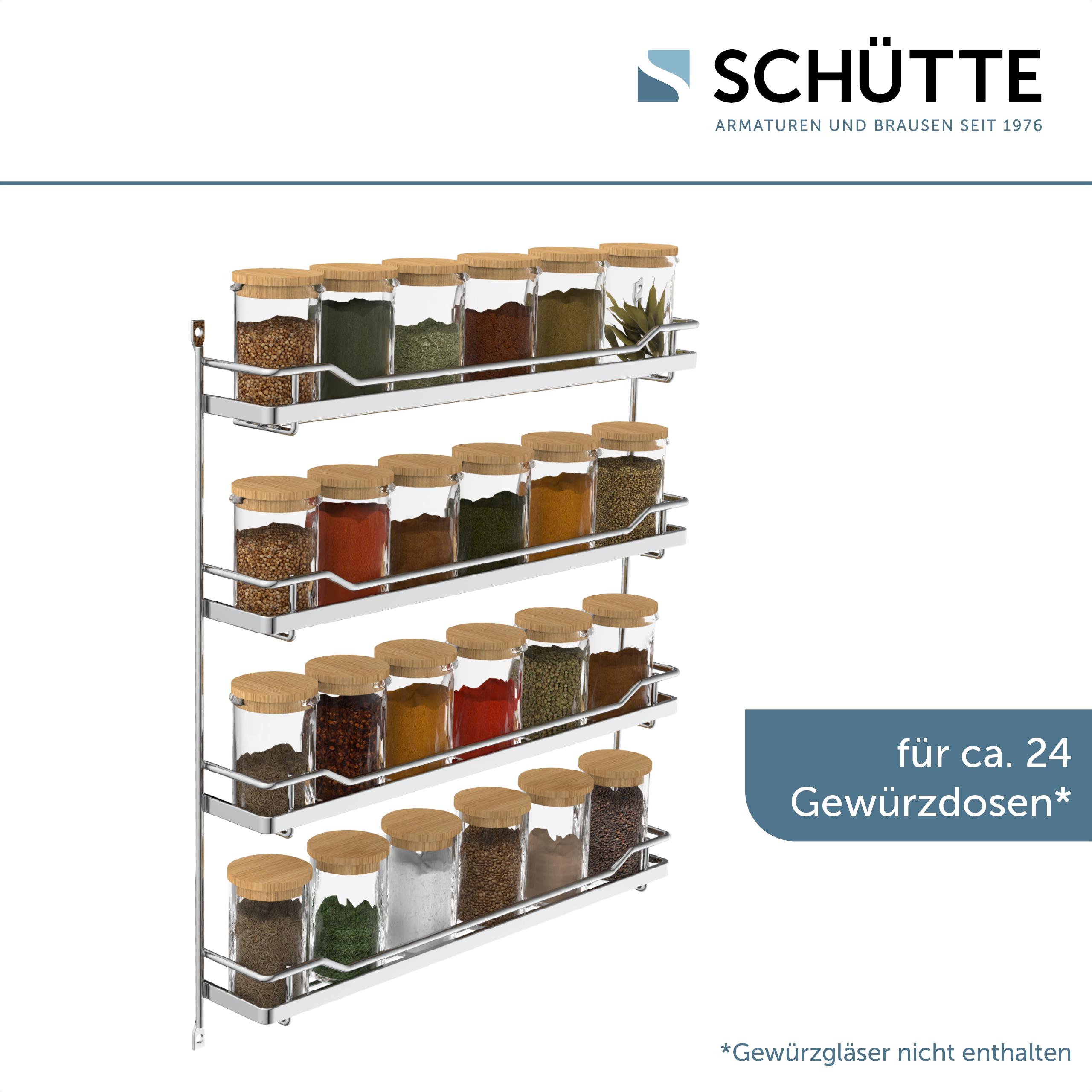 Gewürzregal | Hängend | Wand | Einbauschrank | Metall | Nachrüsten