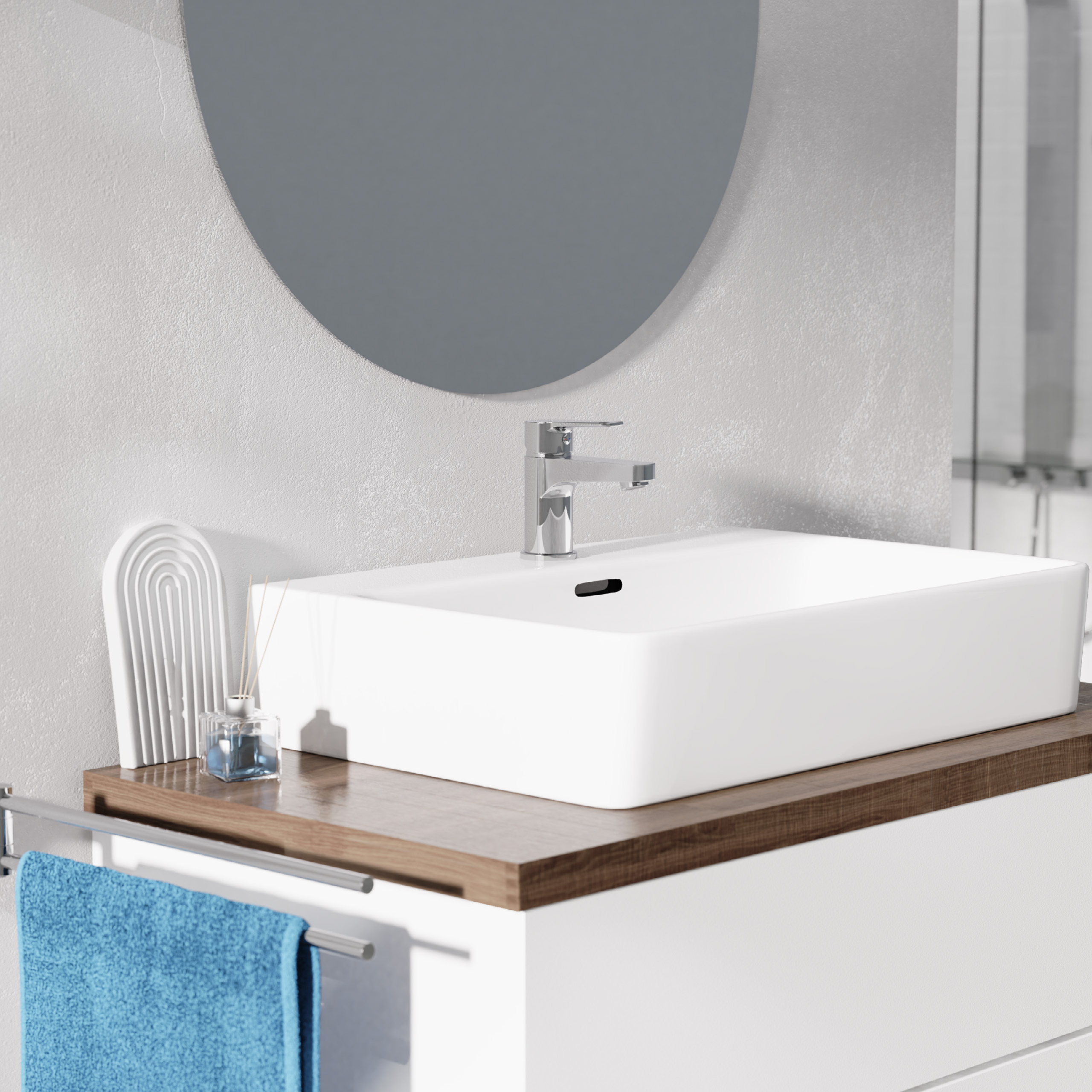 Waschtischarmatur Wasserhahn Bad Einhand Mischbatterie Stehend Chrom