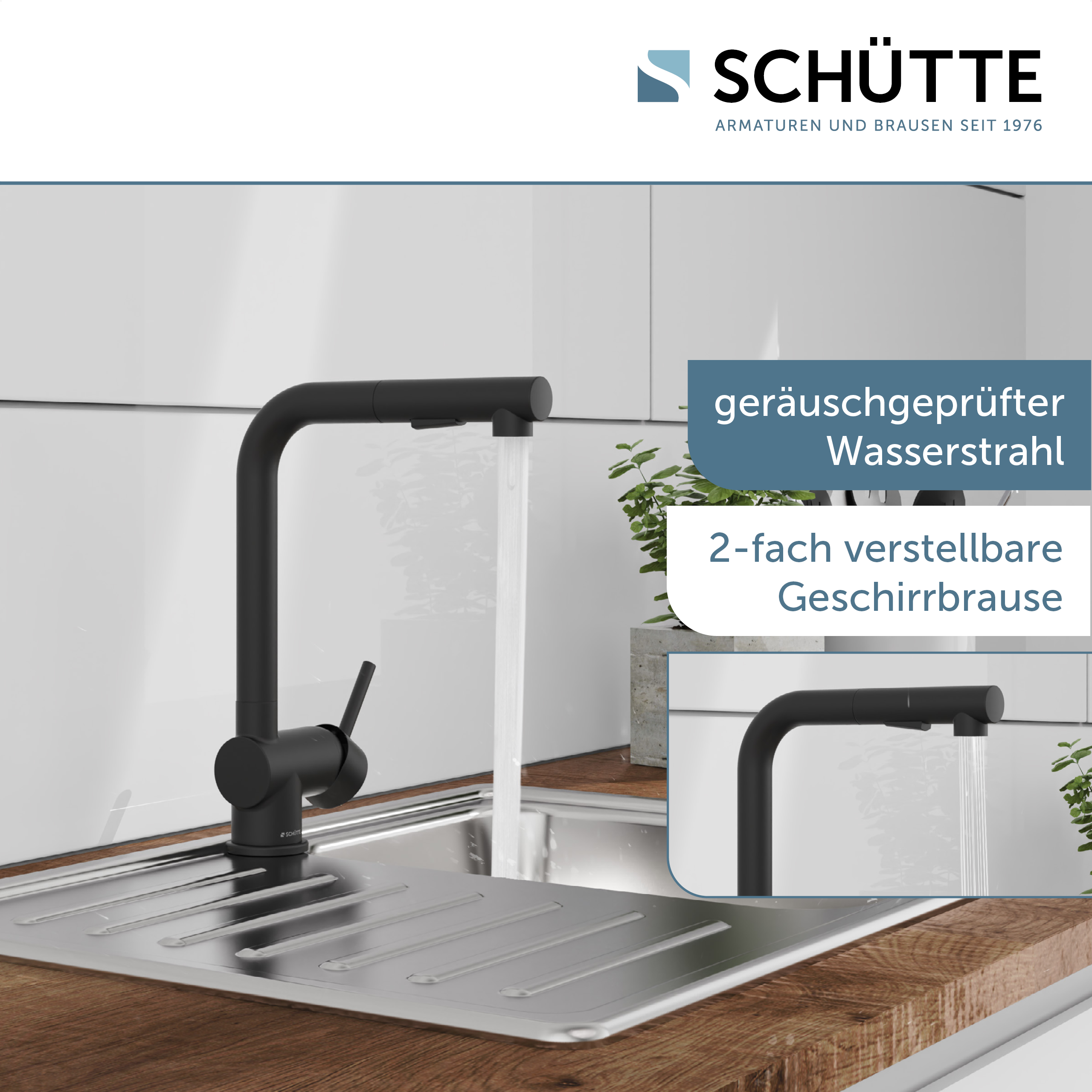 Küchenarmatur 360 Ausziehbar Brause Wasserhahn Küche Mischbatterie