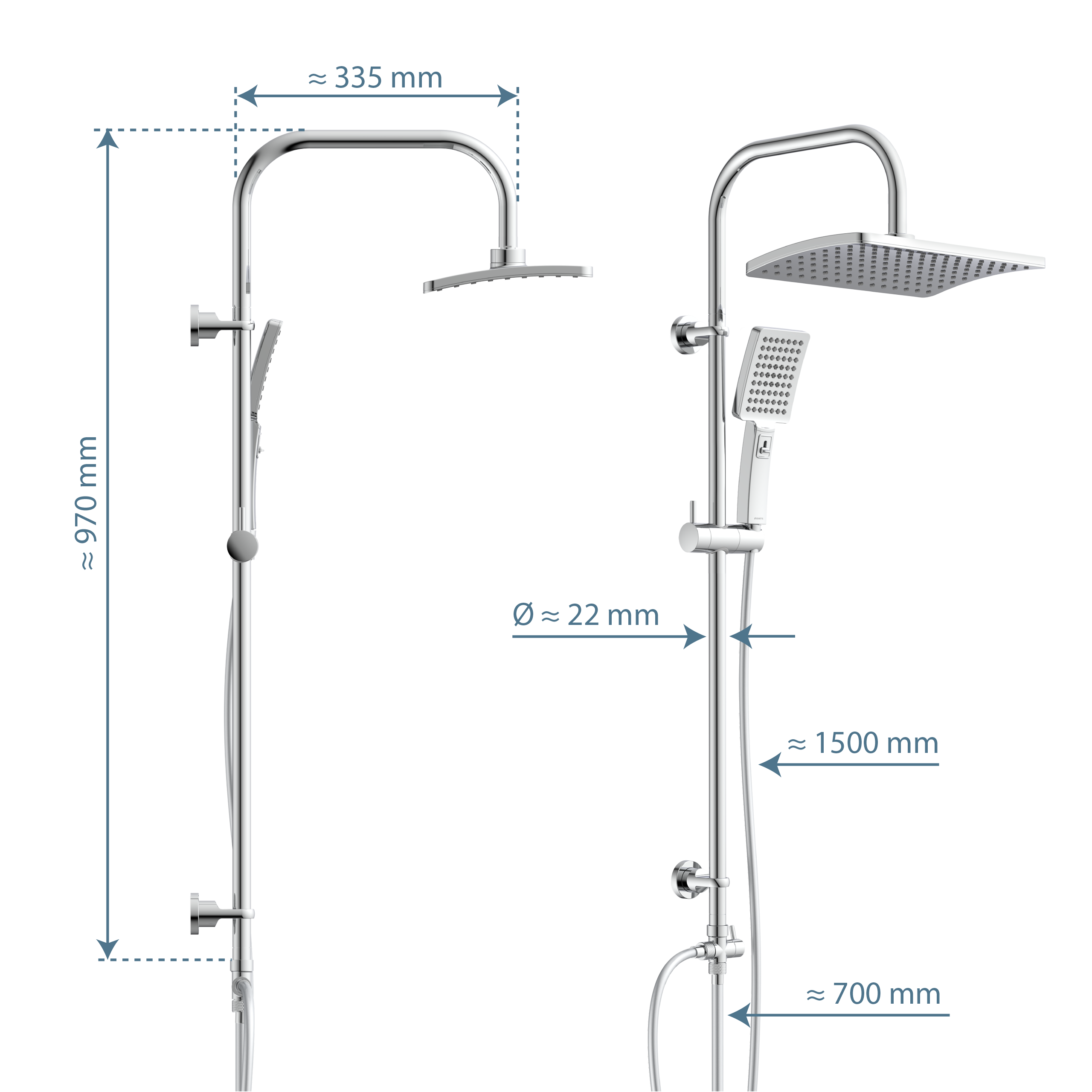 SCHÜTTE Überkopfbrauseset | Regendusche | Duschsystem | Duschset | Schwarz Chrom - Bild 14 von 15